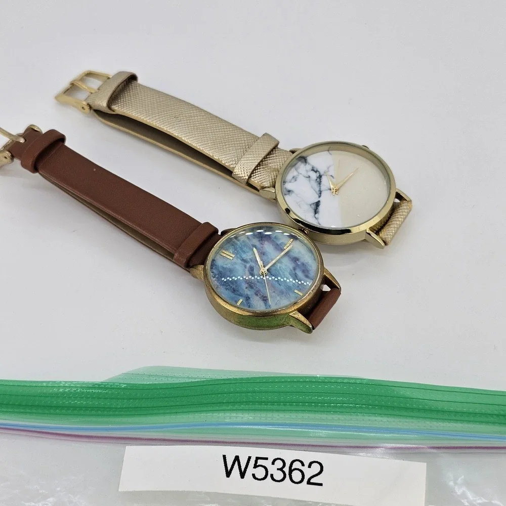 2X‎ Minimalist Women Watches 34-36MM Multicolor Dial Leather Bands NEW Battery